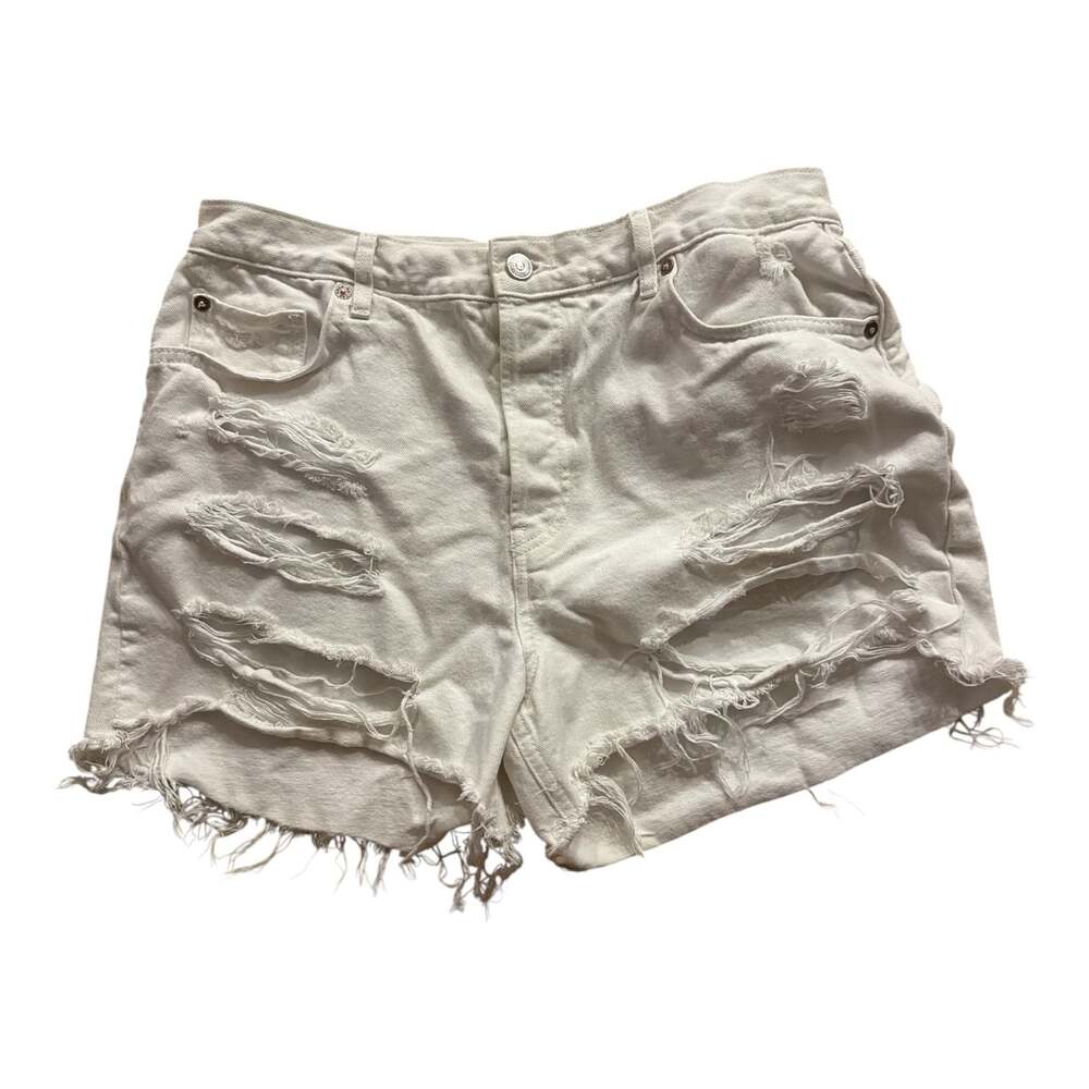We The Free Distressed Raw-Hem Denim Shorts